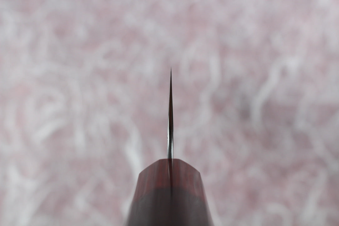 Yoshimi Kato - SG2 Minamo hammered kiritsuke Gyuto Knife 210mm with rosewood handle red ferrule