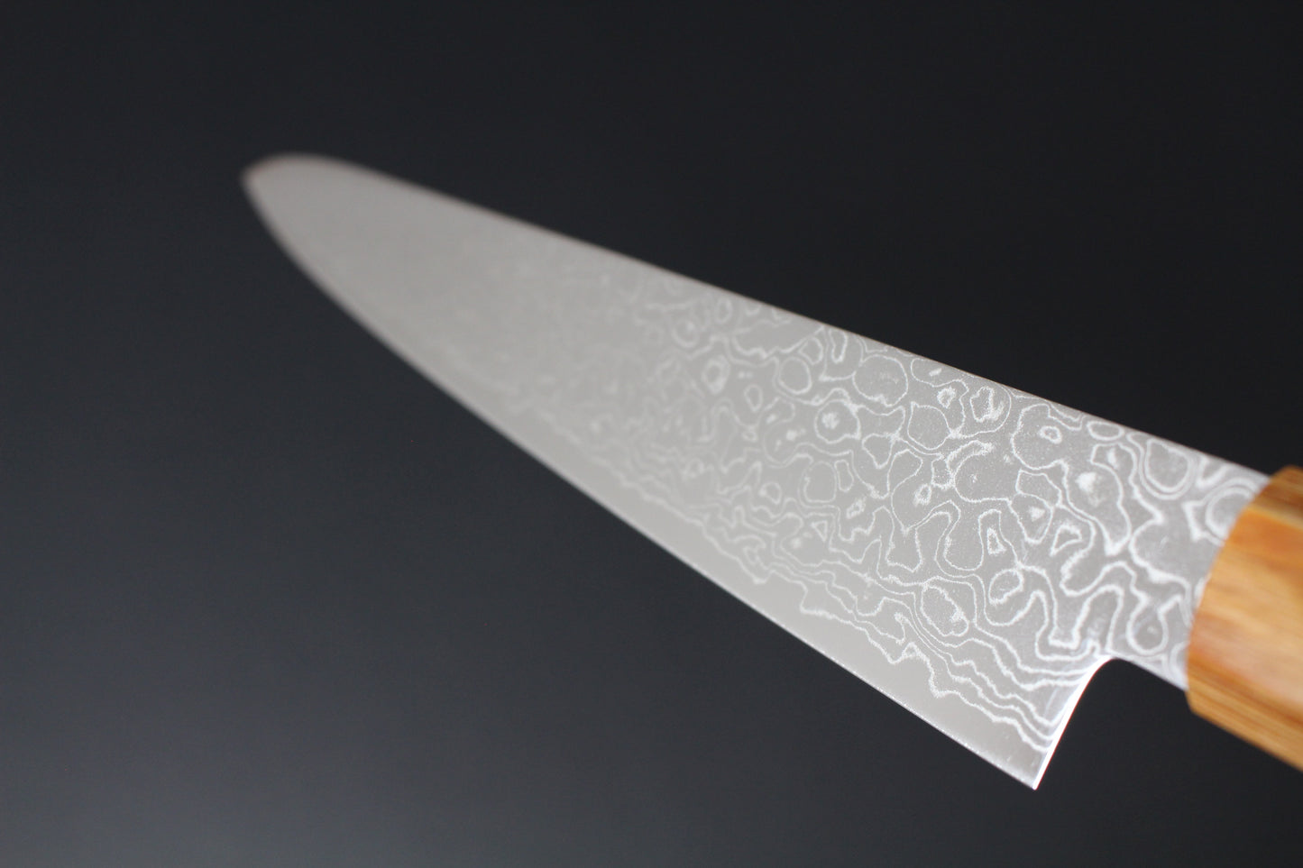 Mikazuki - AUS10 Polished Damascus Sujihiki Knife 240mm w/Octagonal rosewood handle
