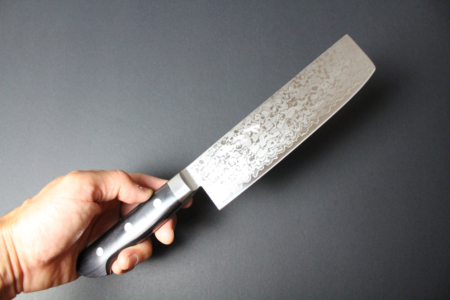 Mikazuki - VG10 Polished Damascus Nakiri Knife 160mm