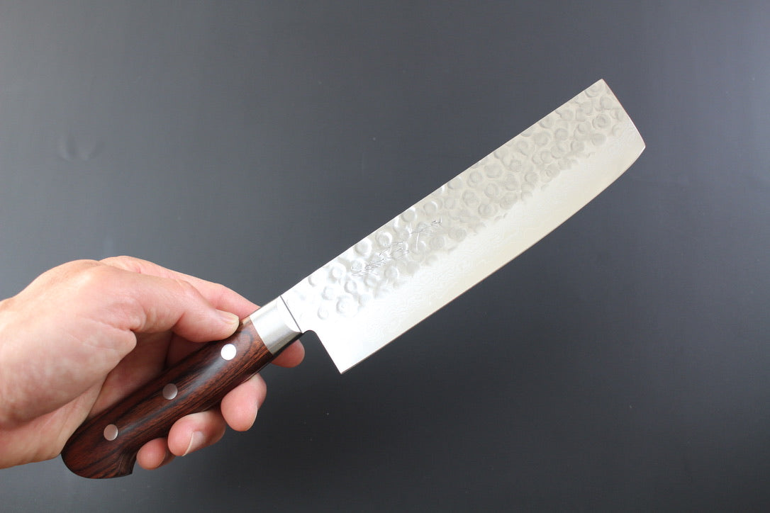Mikazuki - VG10 hammered damascus Nakiri Knife - vegetable knife 160mm