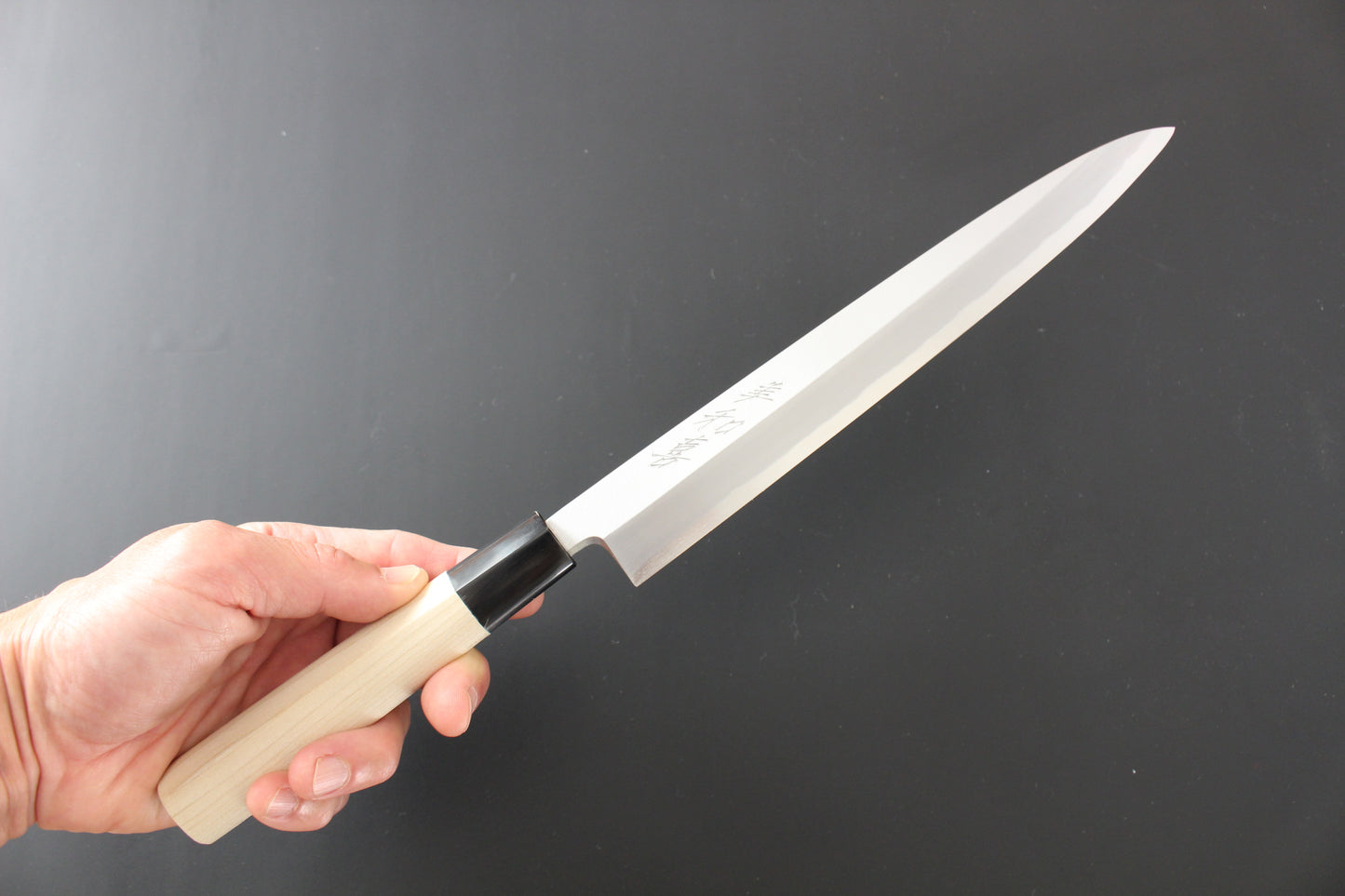 Mikazuki - Shirogami / White Steel #2 Yanagiba Sashimi Knife 240mm W/Saya (for Right Hander)