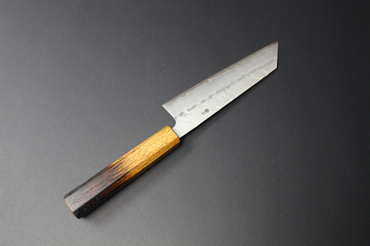 Mikazuki - Ginsan Nashiji Bunka Knife 170mm w/burnt oak handle