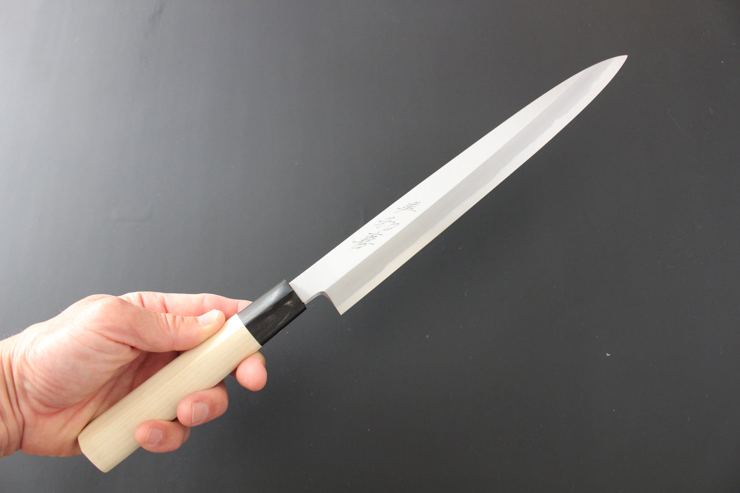 Mikazuki - Shirogami / White Steel #2  Yanagiba Sashimi Knife 270mm W/Saya (for Right Hander)