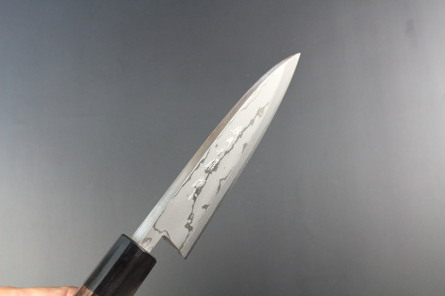 Hideo Kitaoka - Shirogami No2 Damascus Deba Knife 150mm with octagonal rosewood handle (For right hander)