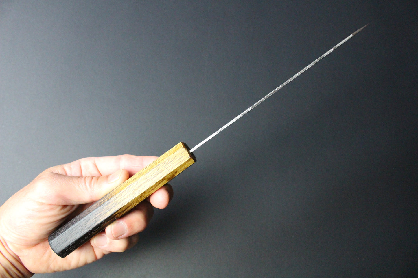 Mikazuki - Ginsan Nashiji Bunka Knife 170mm w/burnt oak handle