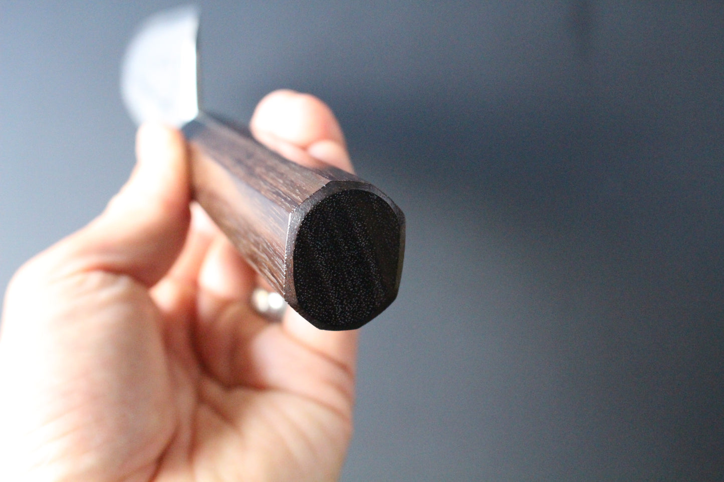 Hideo Kitaoka - Shirogami No2 Damascus Deba Knife 150mm with octagonal rosewood handle (For right hander)