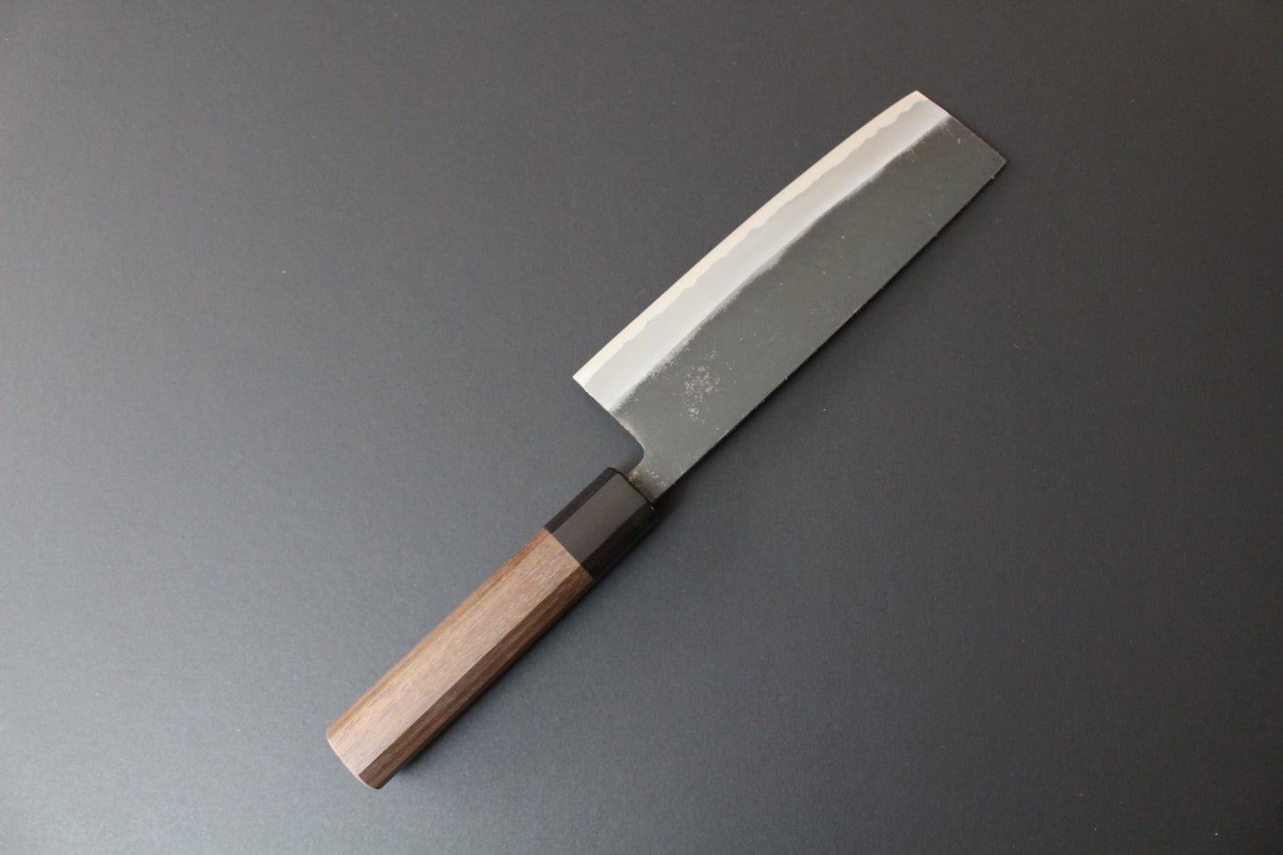 Mikazuki - Shirogami No2 Kurouchi Nakiri Knife 165mm w/rosewood handle