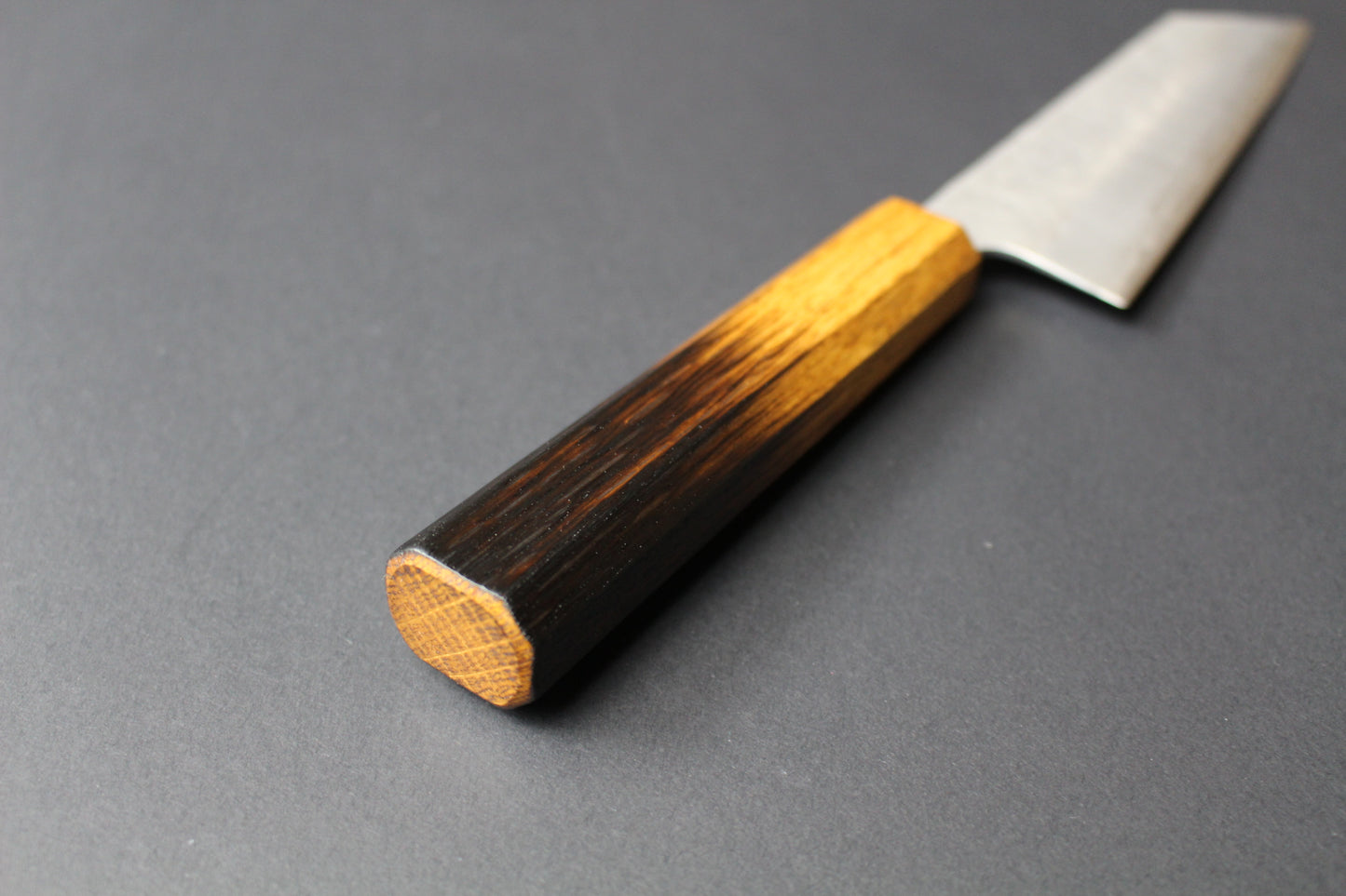 Mikazuki - Ginsan Nashiji Bunka Knife 170mm w/burnt oak handle