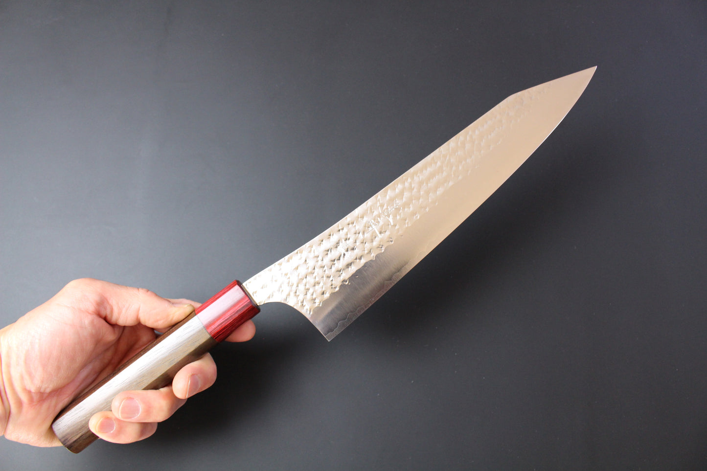 Yu Kurosaki - SG2 Hammered "Senko Ei" Gyuto Knife 240mm with rosewood handle red ferrule