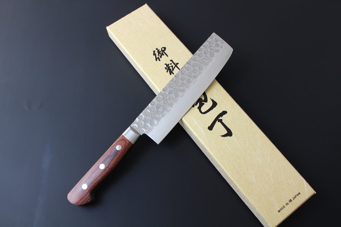 Mikazuki - VG10 hammered damascus Nakiri Knife - vegetable knife 160mm