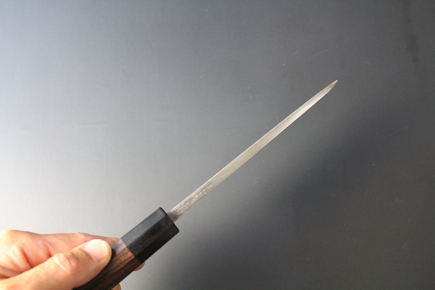 Hideo Kitaoka - Shirogami No2 Damascus Deba Knife 150mm with octagonal rosewood handle (For right hander)