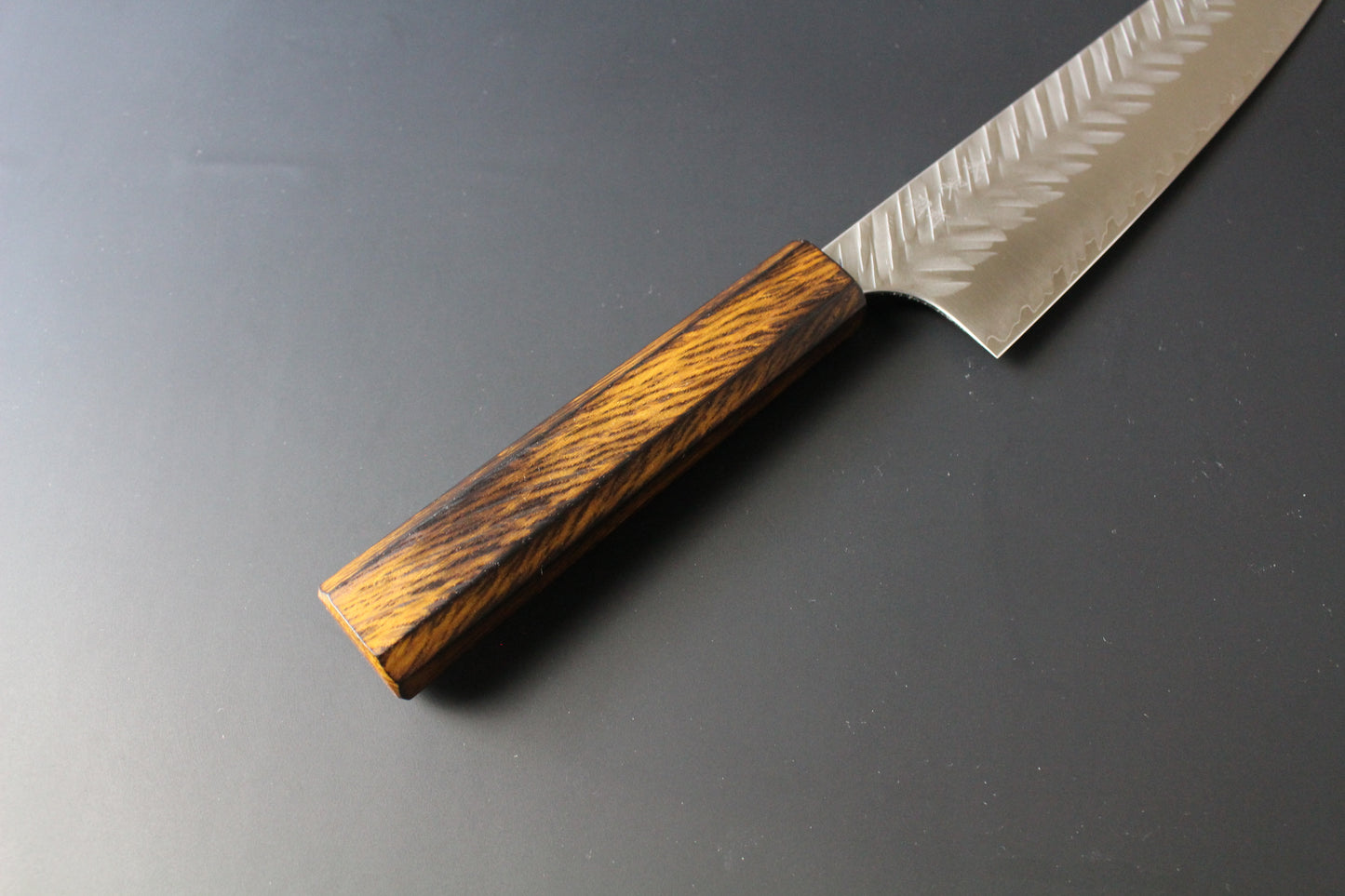 Yoshimi Kato - SG2 V hammered Gyuto Knife 210mm with lacquered oak handle