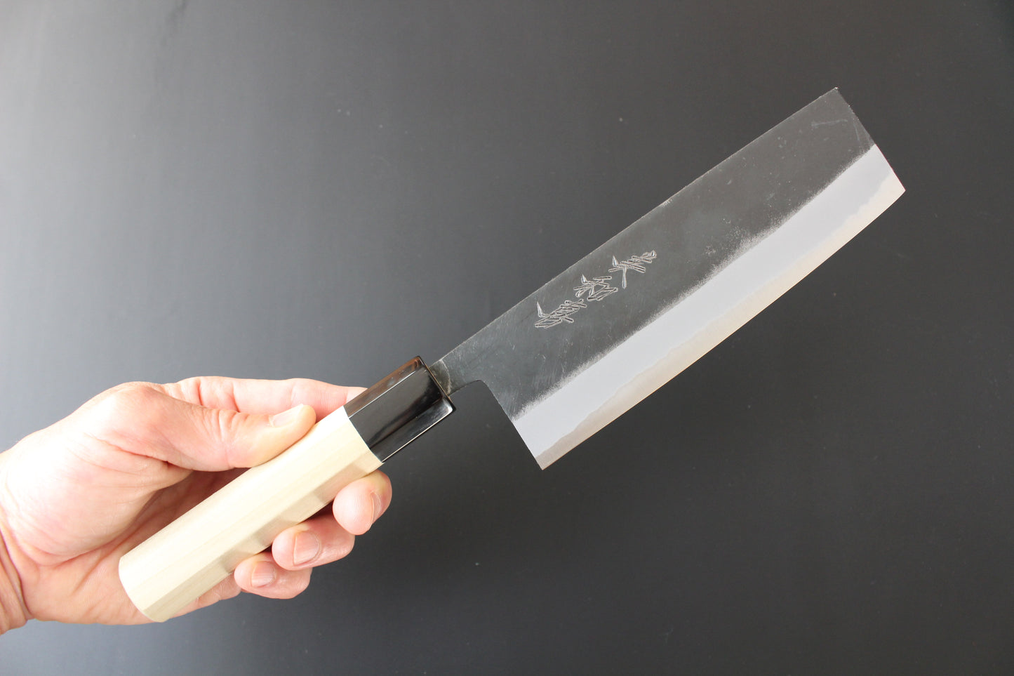 Mikazuki - Shirogami No2 Kurouchi Nakiri Knife 165mm