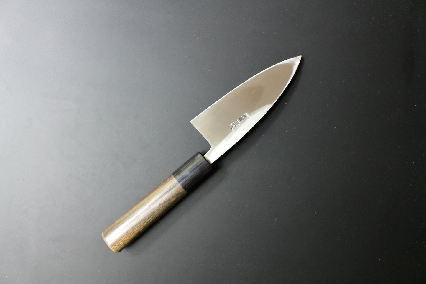 Hideo Kitaoka - Shirogami No2 Kurouchi Ajikiri/Deba Knife 120mm with rosewood handle (For right hander)