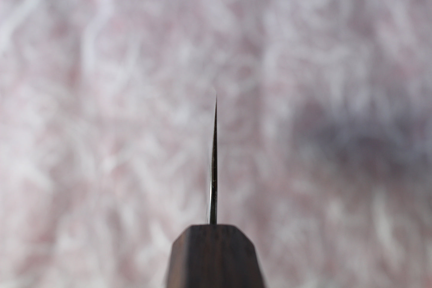 Yoshimi Kato - SG2 V hammered Santoku Knife 170mm with lacquered burned oak handle