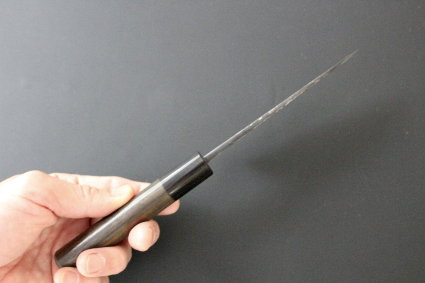 Hideo Kitaoka - Shirogami No2 Kurouchi Ajikiri/Deba Knife 120mm with rosewood handle (For right hander)