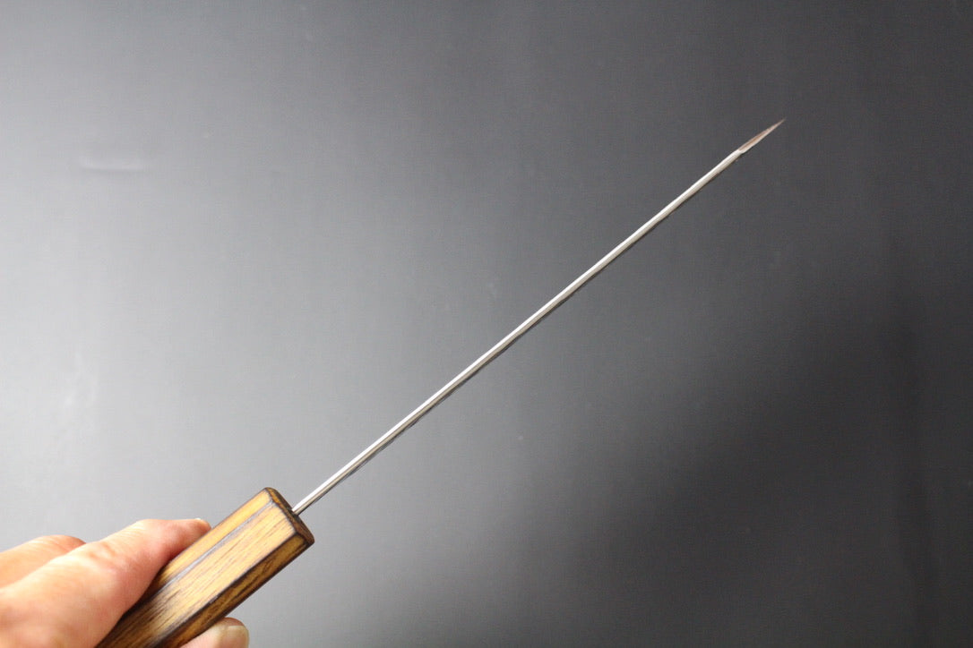 Yoshimi Kato - SG2 V hammered Bunka Knife 170mm with lacquered burned oak handle