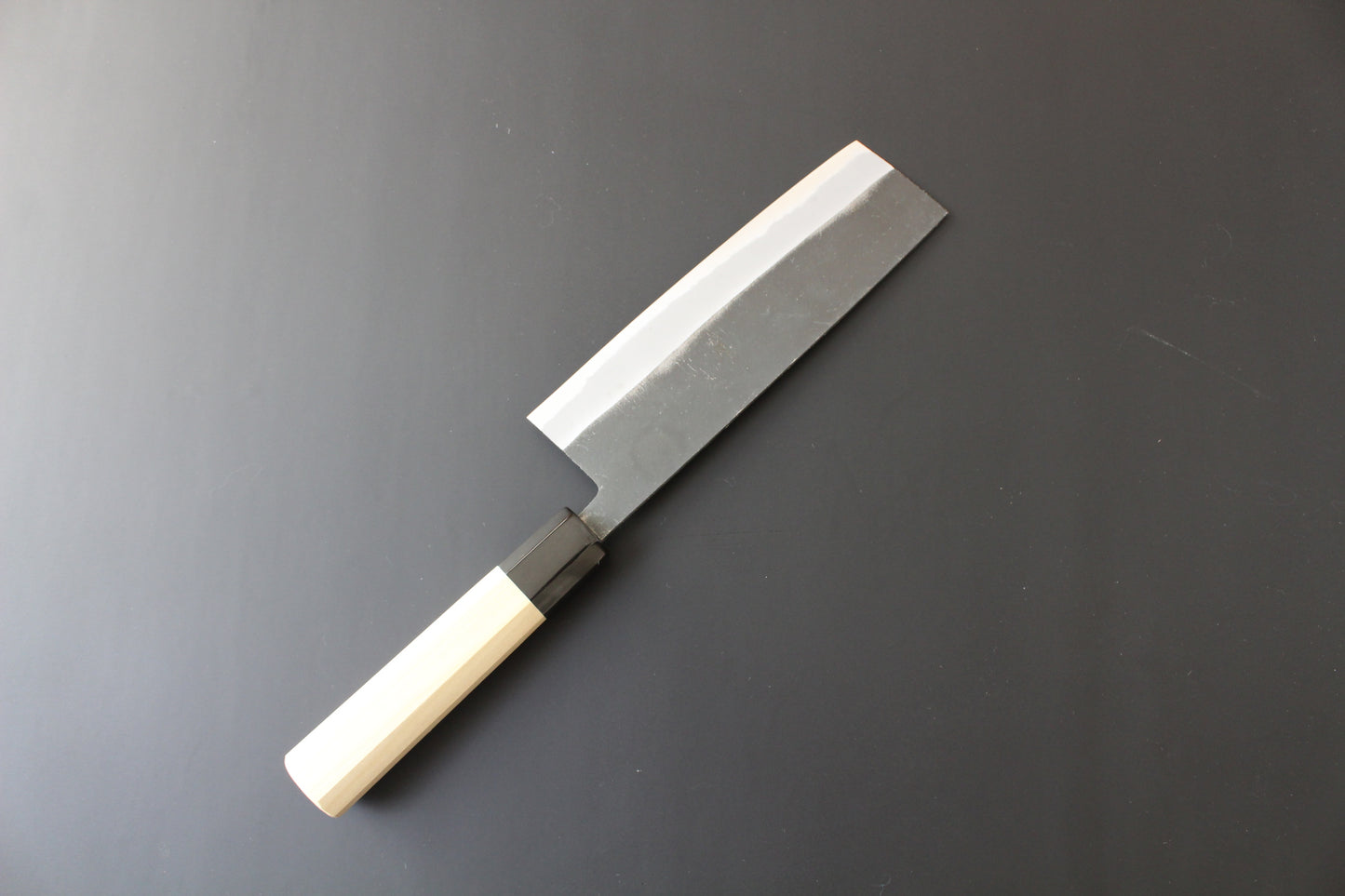 Mikazuki - Shirogami No2 Kurouchi Nakiri Knife 165mm