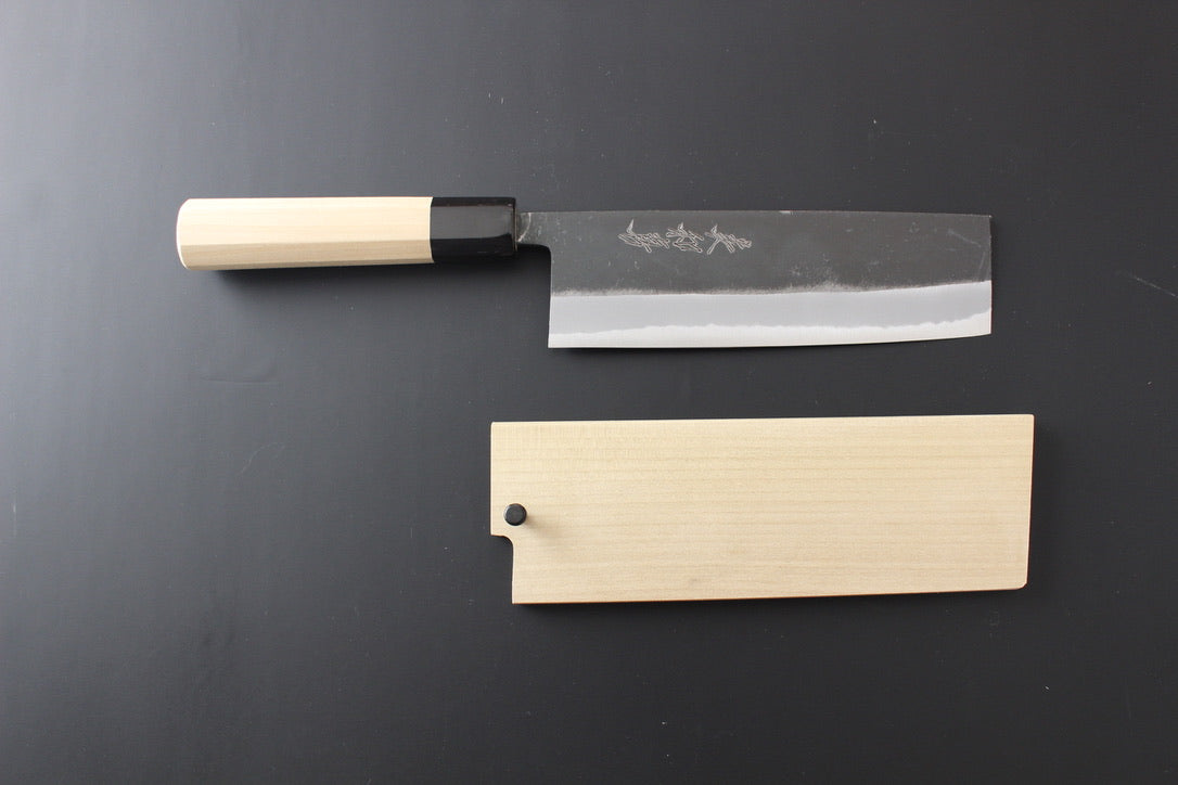 Mikazuki - Shirogami No2 Kurouchi Nakiri Knife 165mm