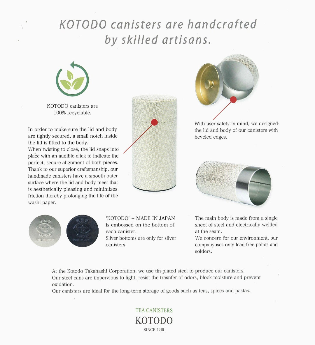 Kotodo Japanese Washi Paper Wrapped Tea Tin Canister - Long 100g (3.5oz) Gold Fish (#14)