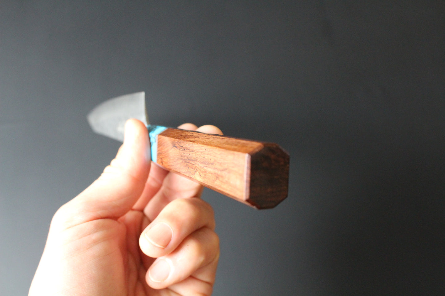 Yu Kurosaki - SG2 Hammered "Senko Ei" Petty Knife 150mm with wenge handle turquoise ferrule