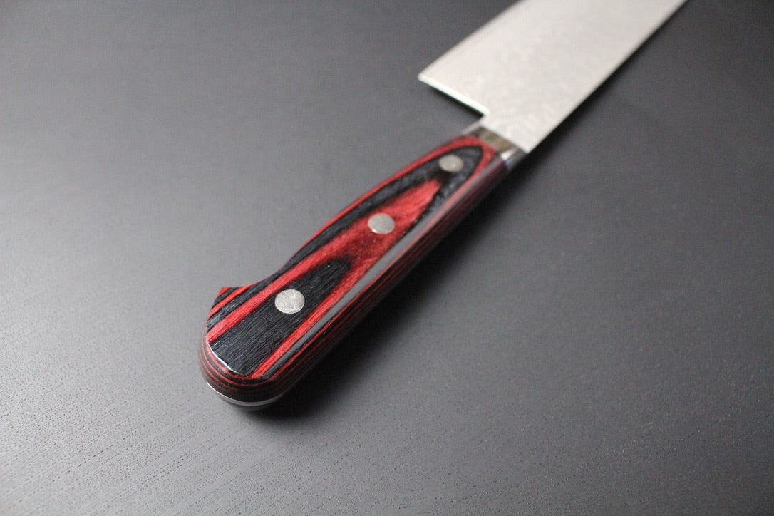 Yoshimi Kato - VG10 Black suminagashi Damascus Nakiri Knife 165mm