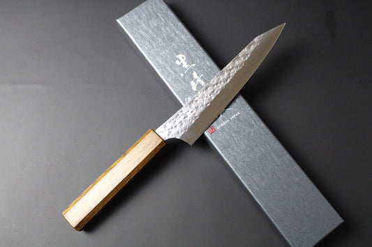 Yu Kurosaki - SG2 Hammered "Senko Ei" Petty Knife 150mm with lacquered oak handle