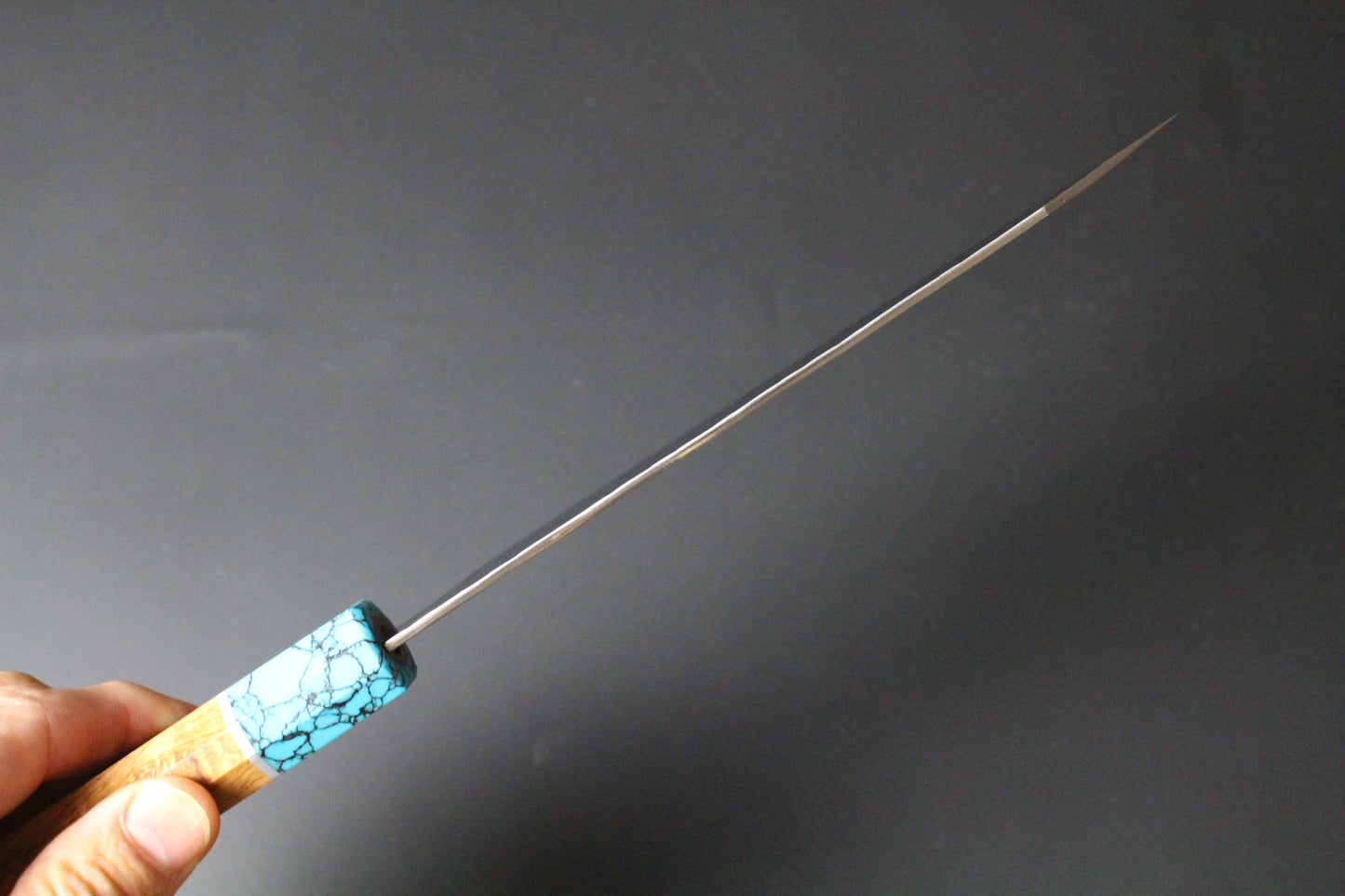 Yu Kurosaki - SG2 Hammered "Senko Ei" Bunka Knife 170mm with wenge handle turquoise ferrule