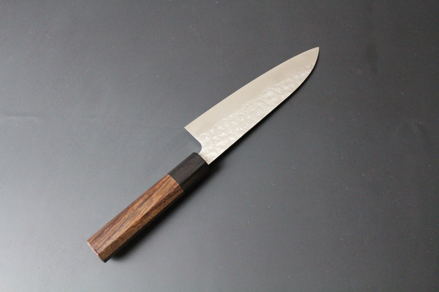 Yu Kurosaki - SG2 Hammered "Senko" Small Santoku Knife 150mm with rosewood handle black ferrule