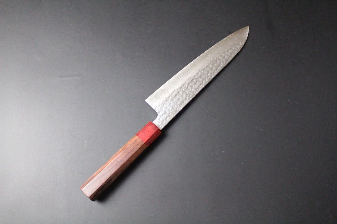 Yu Kurosaki - SG2 Hammered "Senko" Gyuto Knife 210mm with rosewood handle red ferrule