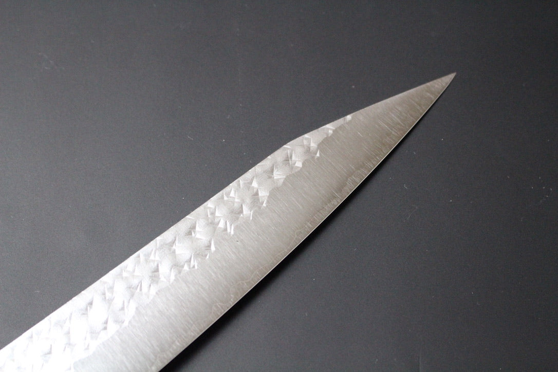 Yu Kurosaki - SG2 Hammered "Senko Ei" Sujihiki Knife 240mm with wenge handle turquoise ferrule