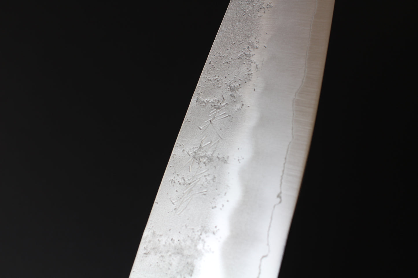 Mikazuki - Ginsan Nashiji Santoku Knife 165mm w/burnt oak handle