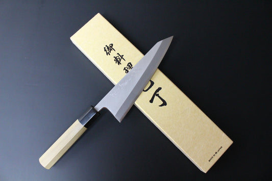 Goh Umanosuke Yoshihiro - Shirogami / White Steel #2 Honkasumi (Super Premium series) Wa Garasaki Knife 180mm for Right Hander