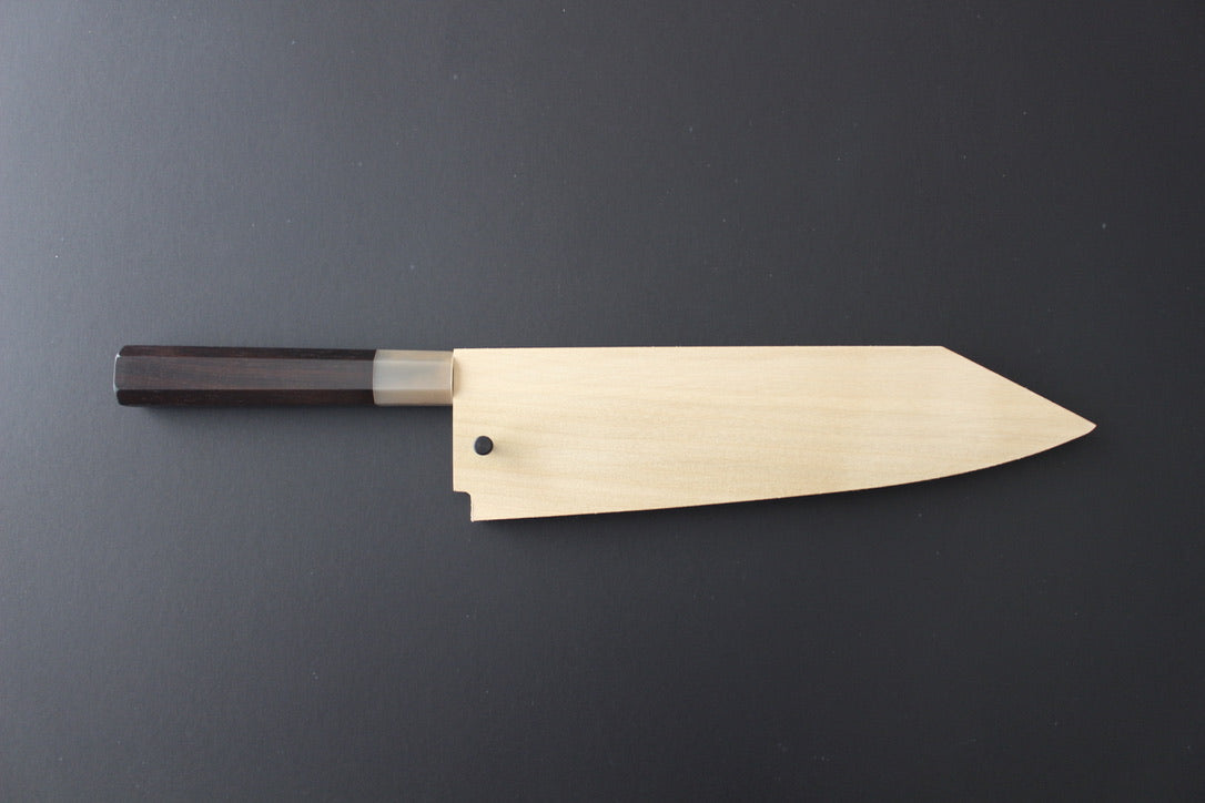 Kisuke Blue #2 Kiritsuke Gyuto 240mm with Kaishin Custom Ebony Handle & Saya
