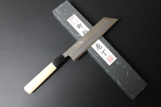 Goh Umanosuke Yoshihiro - Shirogami / White Steel #2 Josaku Series Kenmuki Knife 180mm for Right Hander
