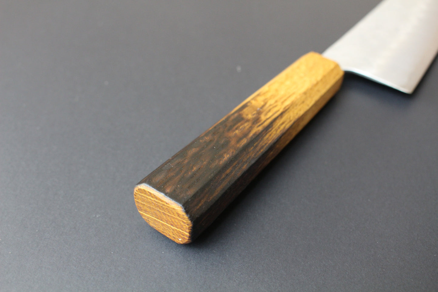 Mikazuki - Ginsan Nashiji Nakiri Knife 165mm w/burnt oak handle