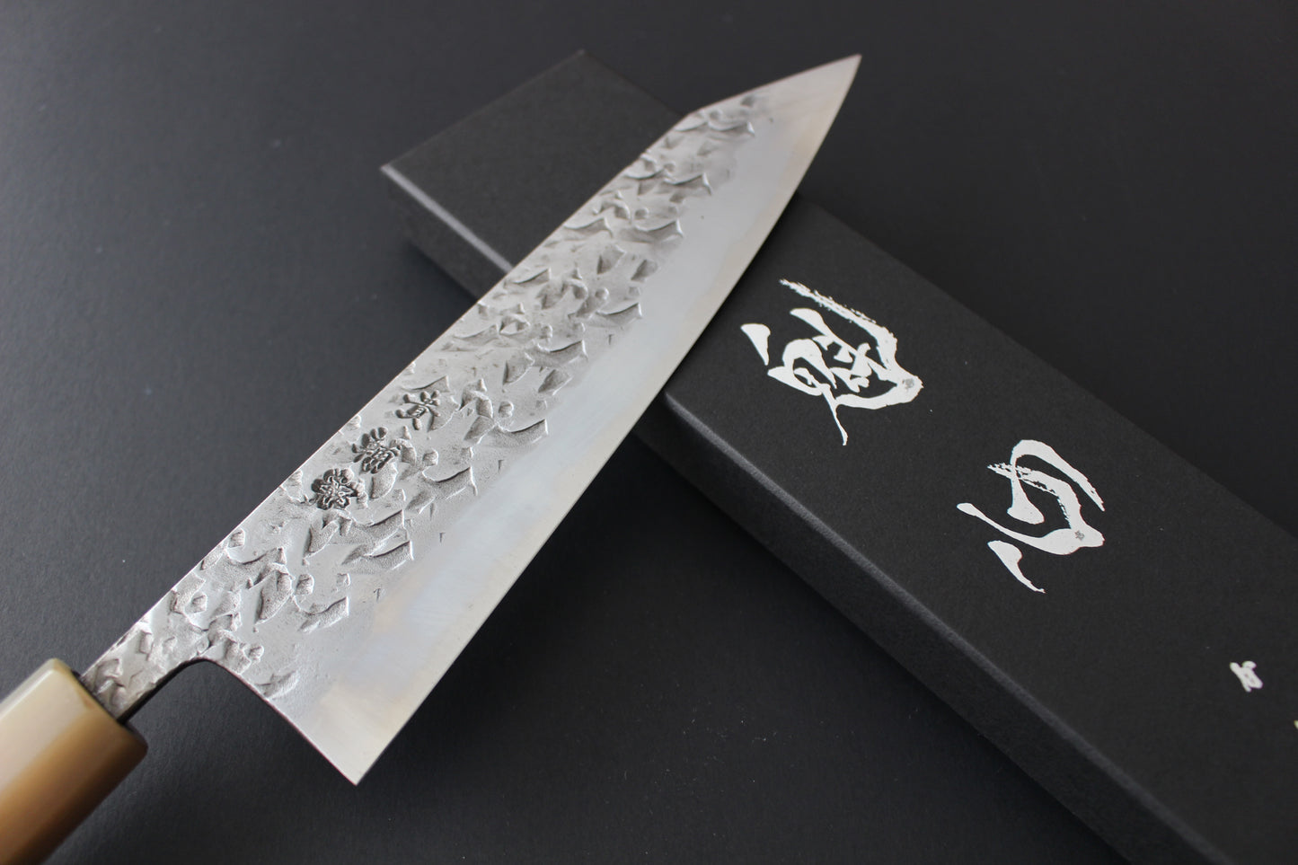 Kisuke Blue #2 Kiritsuke Gyuto 210mm with Kaishin Custom Ebony Handle & Saya
