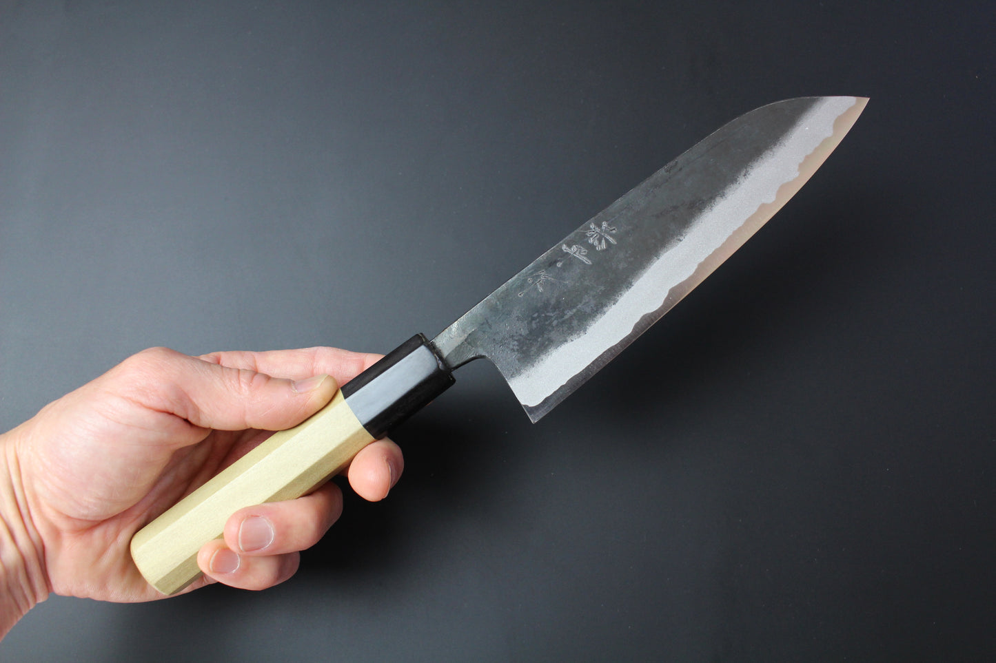 Kyohei Shindo - Aogami No.2 Santoku Kurouchi knife 165mm