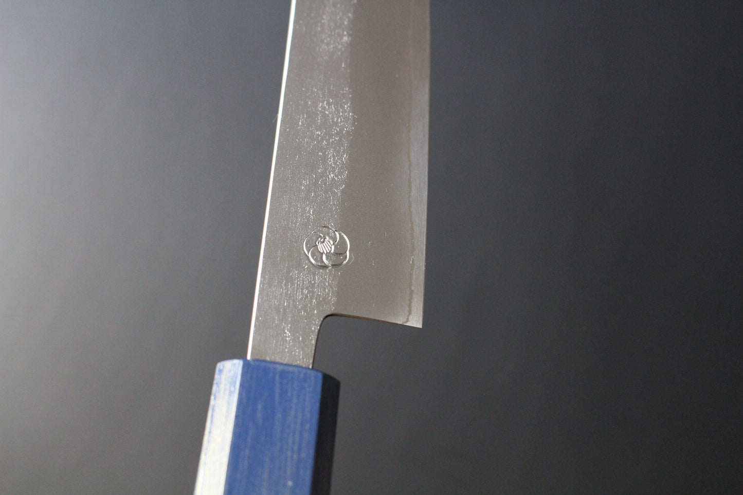 Haruki Miyazaki - Ginsan Petty Knife 150mm with blue urushi lacquered handle