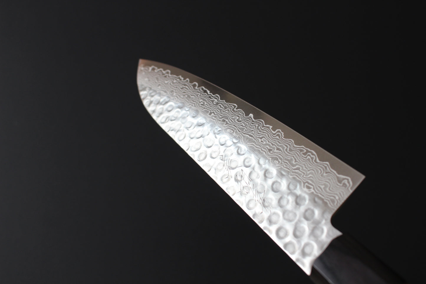 Mikazuki - AUS10 Tsuchime Damascus Santoku knife 180mm w/rosewood octogonal handle