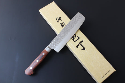 Mikazuki - VG10 hammered damascus Nakiri Knife - vegetable knife 160mm