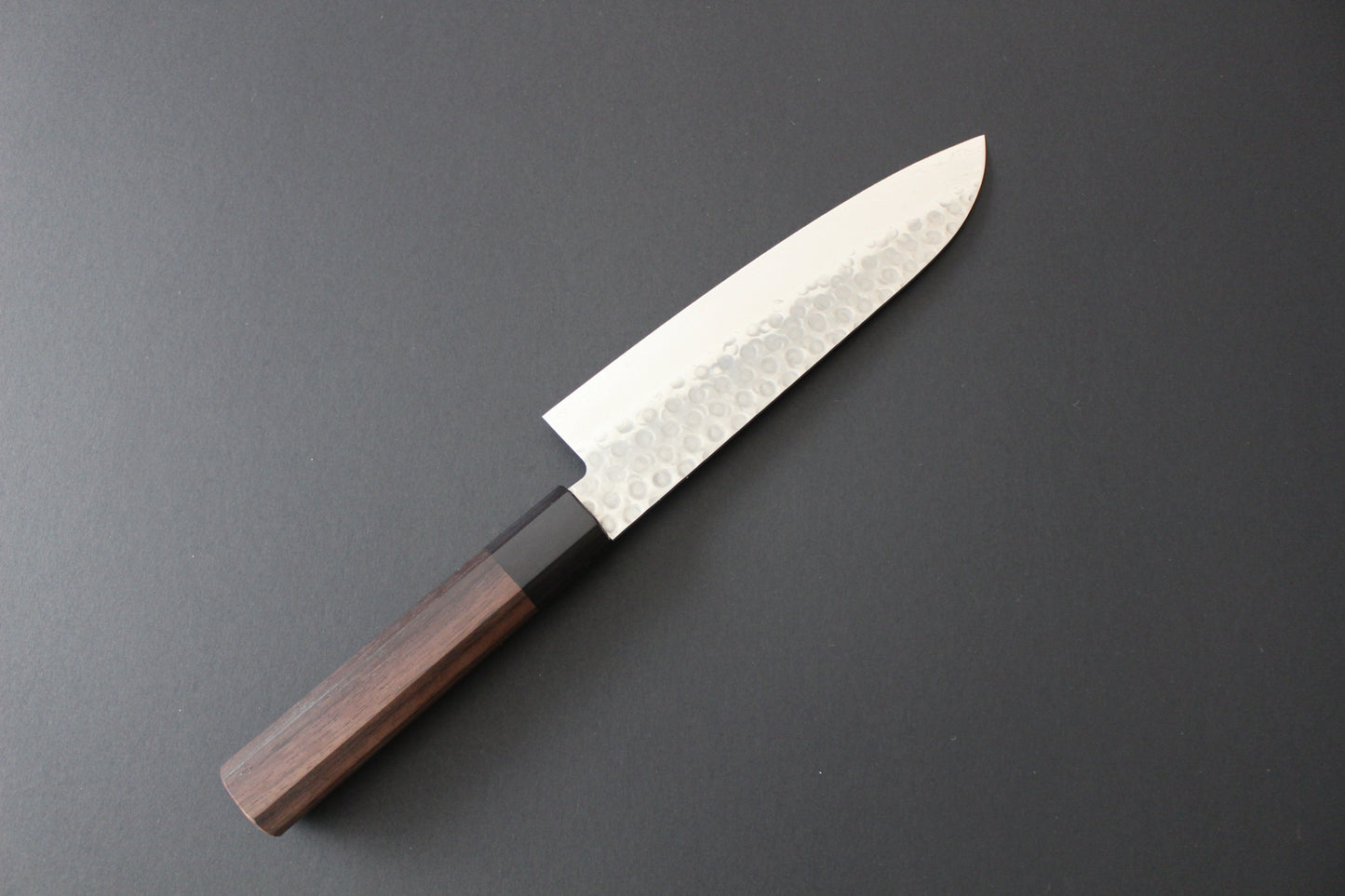 Mikazuki - AUS10 Tsuchime Damascus Santoku knife 180mm w/rosewood octogonal handle