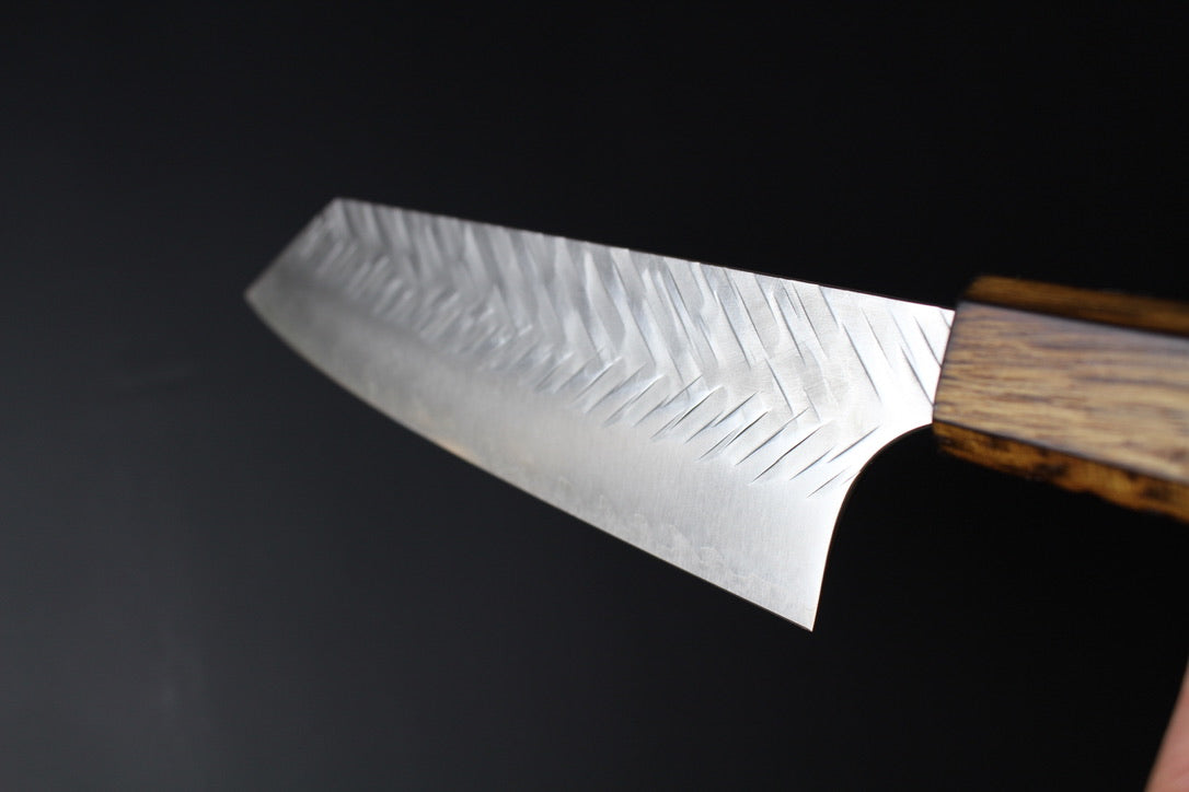 Yoshimi Kato - SG2 V hammered Bunka Knife 170mm with lacquered burned oak handle