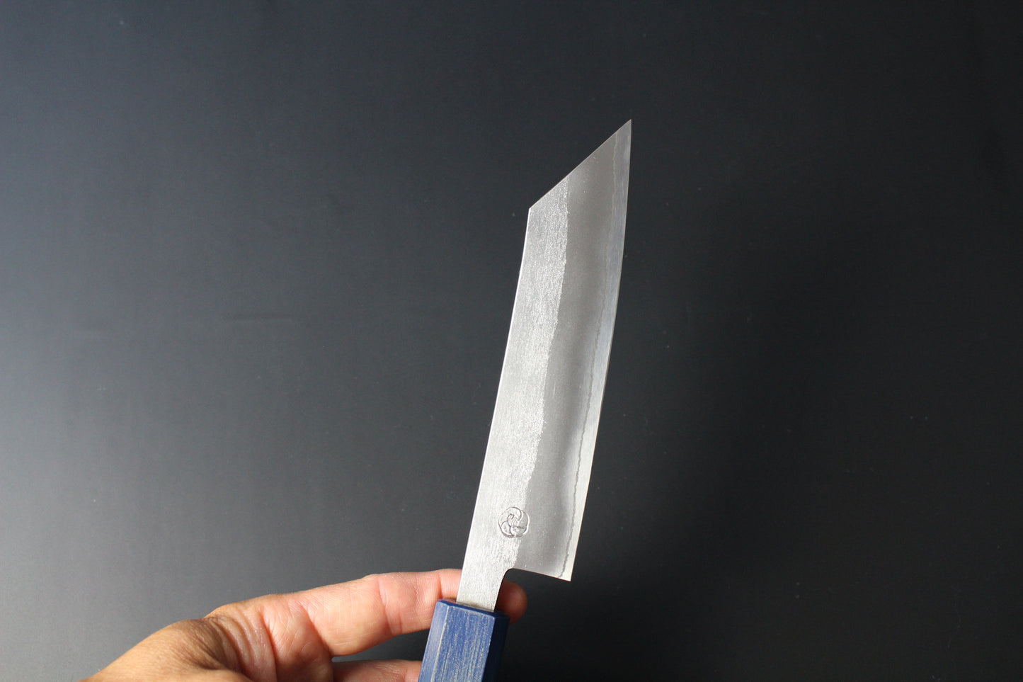 Haruki Miyazaki - Ginsan Petty Knife 150mm with blue urushi lacquered handle