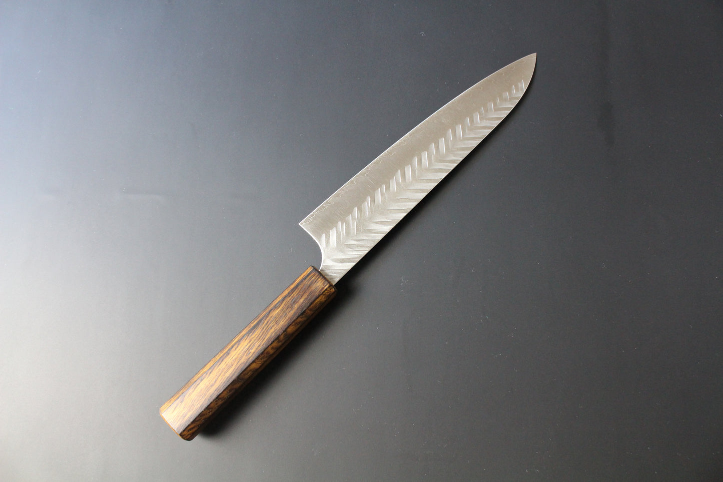 Yoshimi Kato - SG2 V hammered Gyuto Knife 210mm with lacquered oak handle