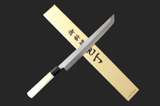 Goh Umanosuke Yoshihiro - Shirogami / White Steel #2 Honkasumi (Super Premium series) Sakimaru Takohiki Knife 270mm for Right Hander