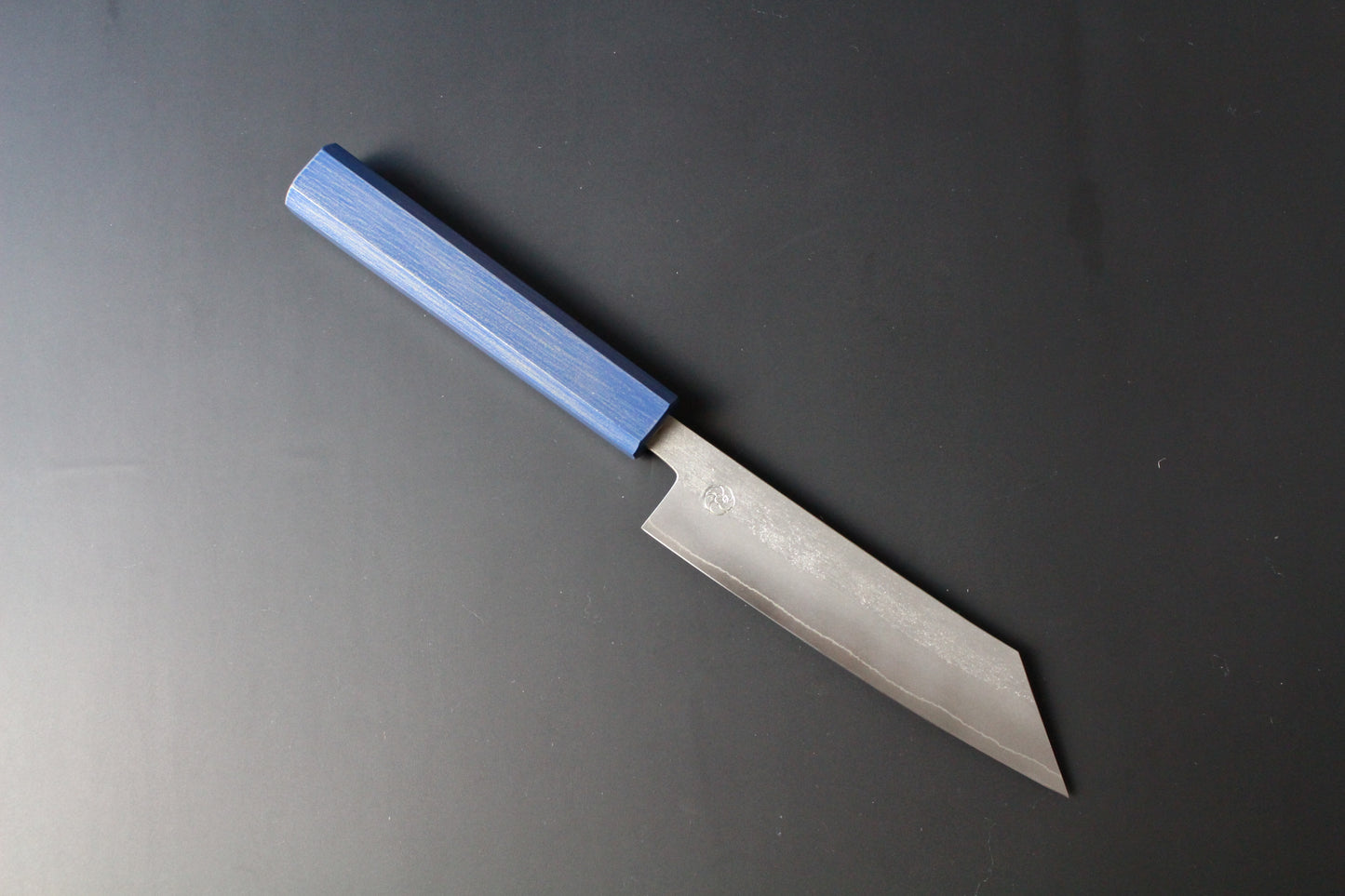 Haruki Miyazaki - Ginsan Petty Knife 150mm with blue urushi lacquered handle