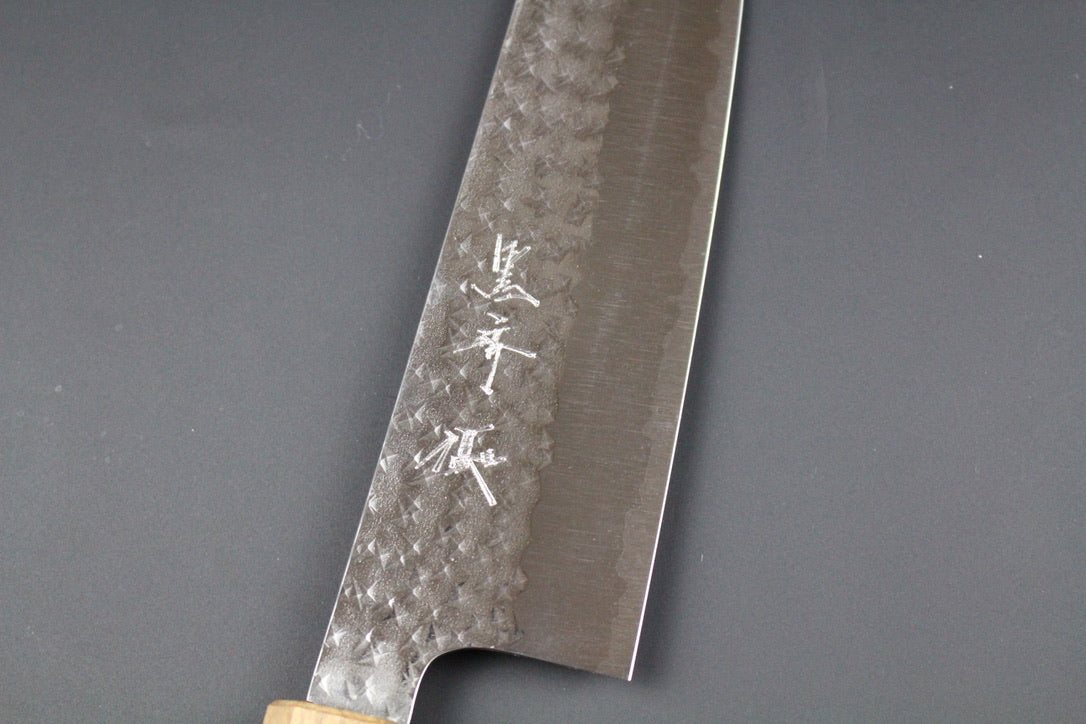 Yu Kurosaki - SG2 Hammered "Senko" Bunka Knife 170mm with walnut handle turquoise ferrule