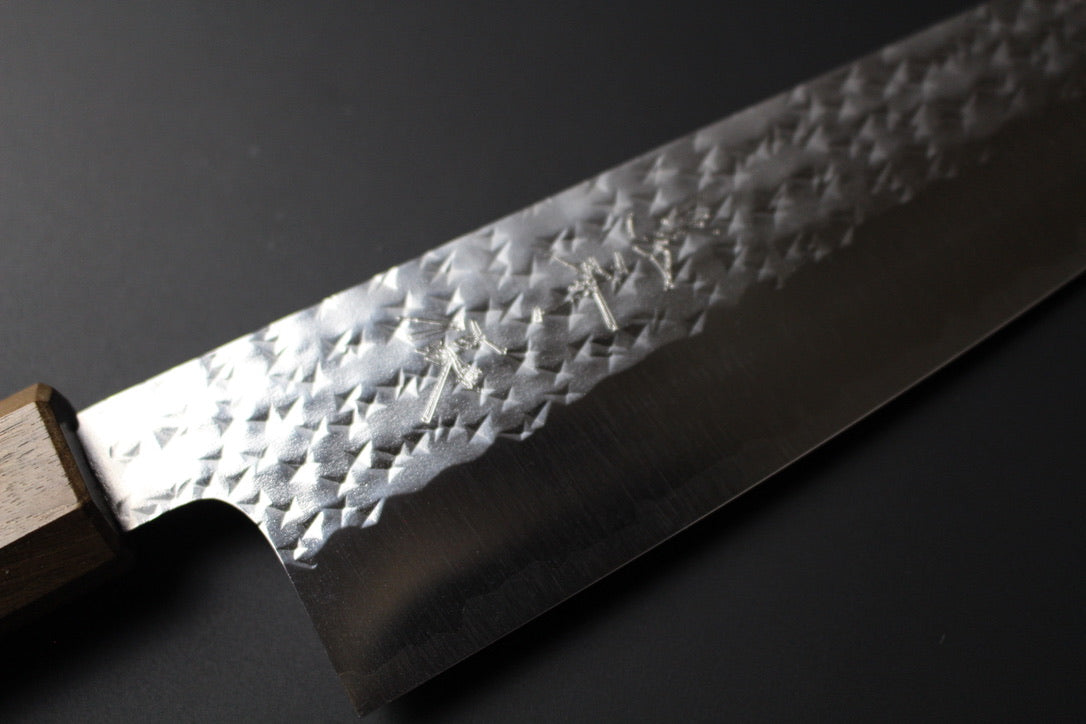 Yu Kurosaki - SG2 Hammered "Senko" Santoku Knife 170mm with rosewood handle red ferrule